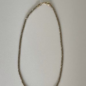 Two Tone Rope Chain Necklace 18K Gold Filled 18”